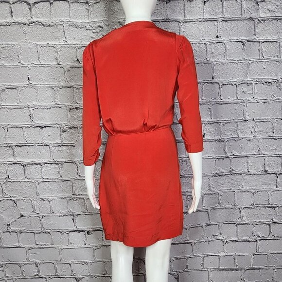 Rebecca Minkoff Red Silk Dress, Women's 6 - Picture 4 of 10
